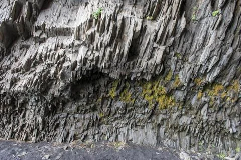 Basalt columns texture Stock Photos