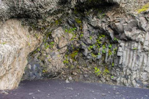 Basalt columns texture Stock Photos