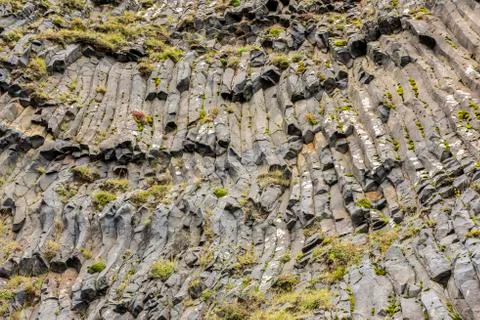 Basalt columns texture Stock Photos