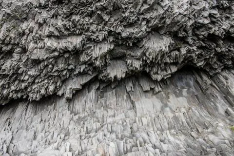 Basalt columns texture Stock Photos