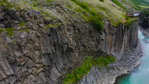 Basalt formations in Studlagil Canyon. Stock Footage 249262542