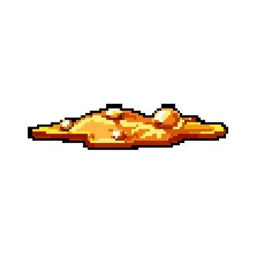 Basalt lava puddle pixel art vector illustration 스톡 일러스트
