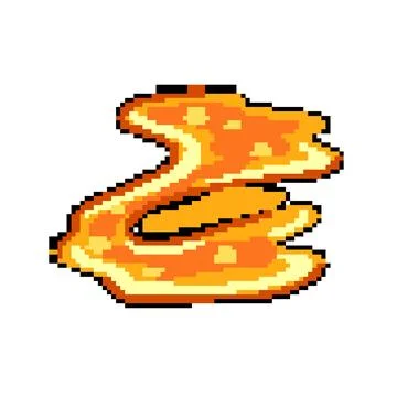 Basalt lava puddle pixel art vector illustration 스톡 일러스트