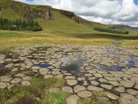 Basalt in the meadow Stock Photos