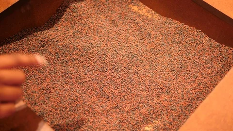 Basalt Pellets for 3D printing on Mars, AI SpaceFactory, 2019, Design Museum Vídeos de archivo 124424564