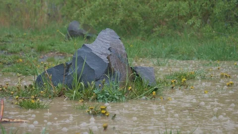 Basalt pillars in the rain Video stock 107491661