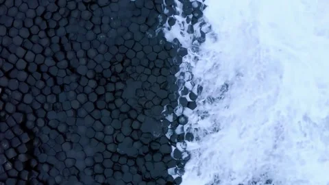 Basalt Rock Columns at Ocean Edge Stock Footage 322827029