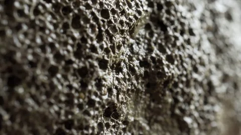 Basalt rock extreme surface close up stock footage Stock Footage 79832440