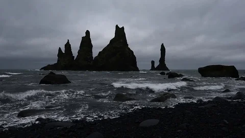 Basalt rock formations "Troll toes" Stock Footage 82322042
