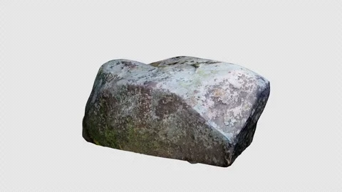 Basalt Rock Isolated On Transparent Background With Alpha Channel 4K Stock Footage 331380605