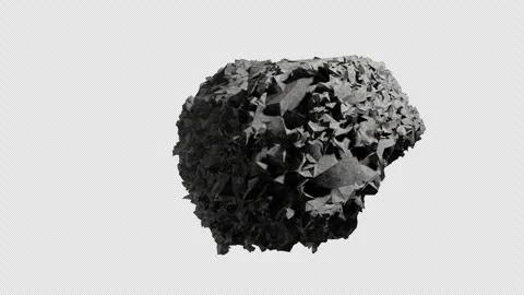 Basalt Rock Isolated On Transparent Background With Alpha Channel 4K Stock Footage 331395307