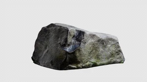 Basalt Rock Isolated On Transparent Background With Alpha Channel 4K Stock Footage 331395316