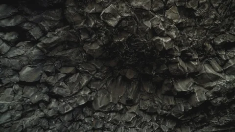 Basalt Rocks at the Black Beach in Vik Stock Footage 114634712