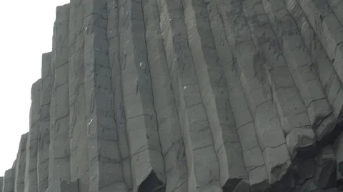 Basalt Rocks at the Black Beach in Vik Stock Footage 114925805