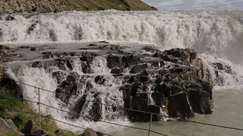 Basalt rocks with cascading water flow Stock Footage 318968483