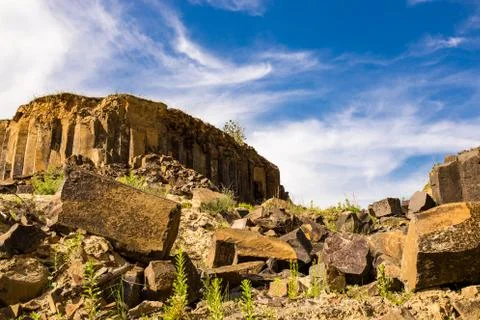 Basalt rocks landscape Stock Photos