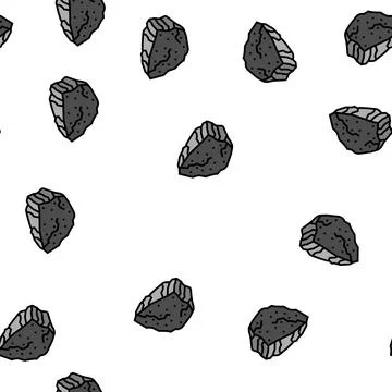 Basalt stone rock vector seamless pattern Stock Illustration