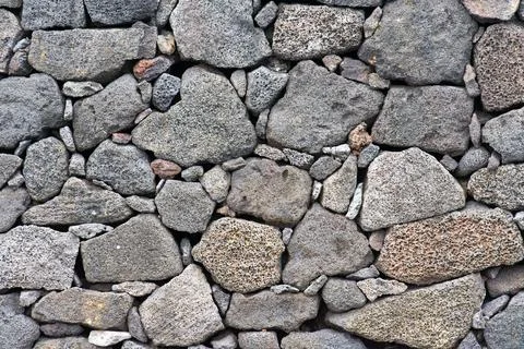 Basalt Stone Volcanic Wall from Rocks. Pico Island. Azores. Portugal Stock Photos