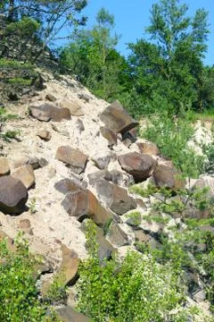 Basalt stones and tree Foto stock