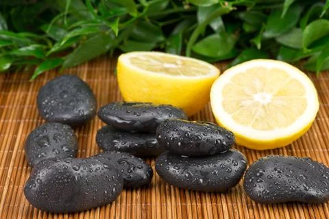 Basalt stones for spa Stock Photos