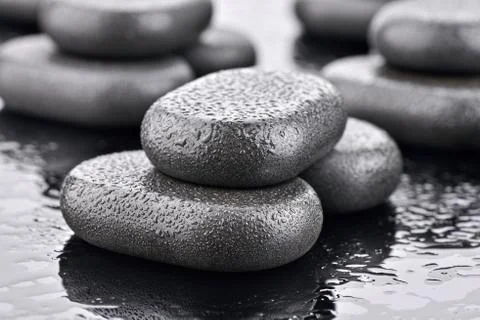 Basalt stones for spa Stock Photos