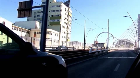 Basarab Bridge, podul Basarab Bucuresti Stock Footage 45966552