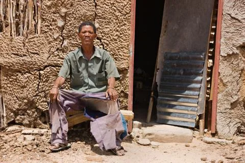 Basarwa man Stock Photos