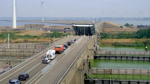 Bascule bridge at the Philipsdam, Netherlands. Video stock 275030290