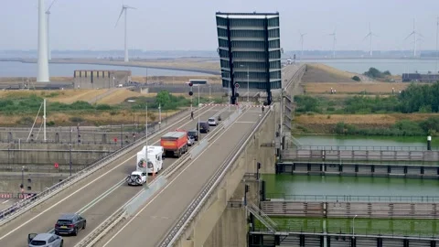 Bascule bridge at the Philipsdam, Netherlands. Video stock 275030538