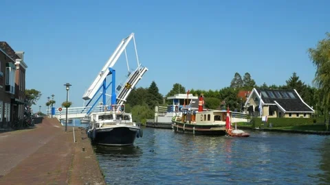 Bascule bridge in Woudsend, Netherlands Stock Footage 139818845