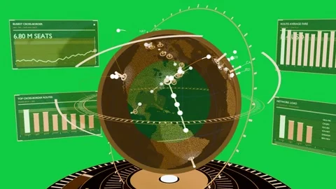 Base activating, holo globe forming, background transparent, nodes pulsing, Stock Footage 341869574
