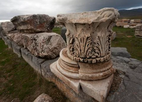 Base and Cap from Corinthian Column Stock Photos