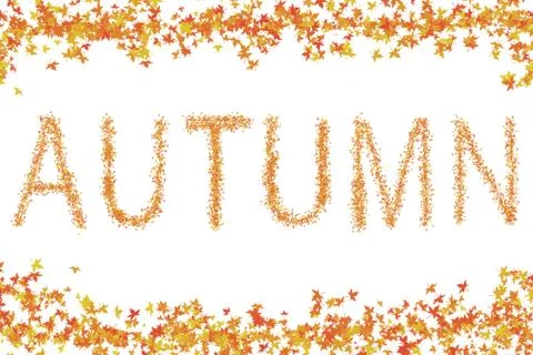 Base banner autumn patterns maple leaves yellow red decorated parallel lines Stock Illustration