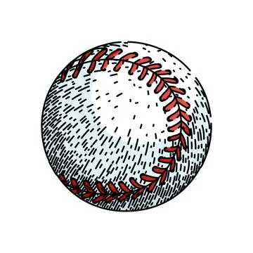 Base baseball ball sketch hand drawn vector Stock Illustration