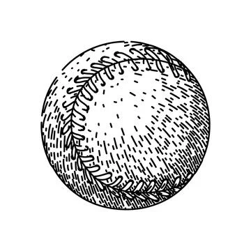 Base baseball ball sketch hand drawn vector 库存插图