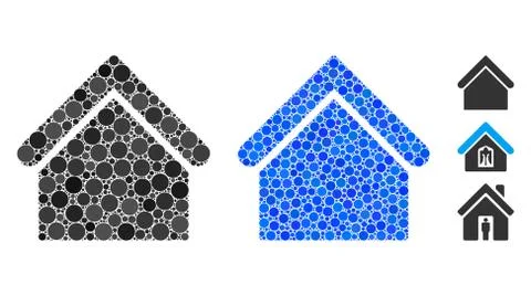 Base Building Mosaic Icon of Round Dots Ilustración de archivo
