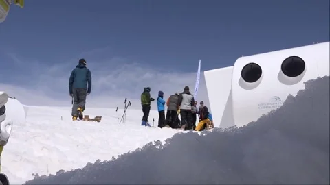 Base Camp on Mount Elbrus. Success. Motivation. Stock Footage 69102202