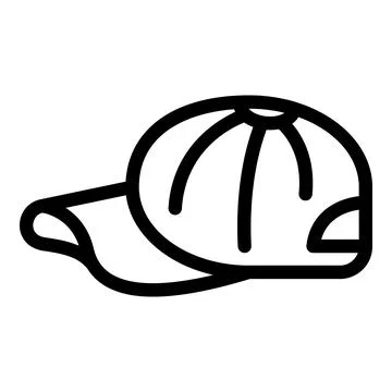 Base cap icon outline vector. Baseball hat Stock Illustration