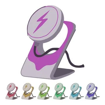 Base charging stand wireless vector cartoon graphic Stock Illustration