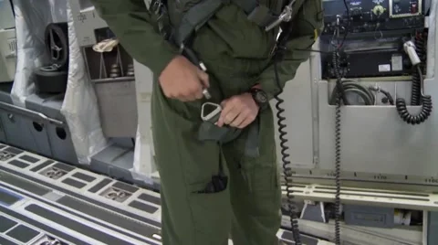 BASE CHARLSTON, MAY 2015, US Air Force Board Member Dress Parachute Stock Footage 56228325