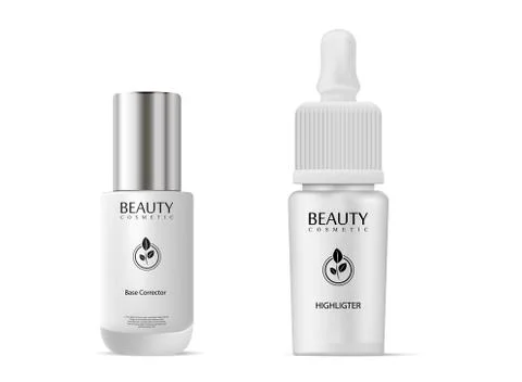 Base corrector and nail polish cosmetic bottle Stock Illustration