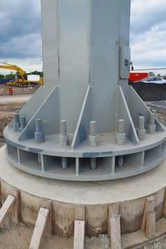 The base of a flag pole. Stock Photos