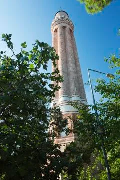 At the base of the Fluted Minaret. Stock Photos