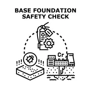 Base foundation safety check concept vector illustration Illustrazione stock