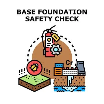 Base foundation safety check concept vector illustration Stock Illustration