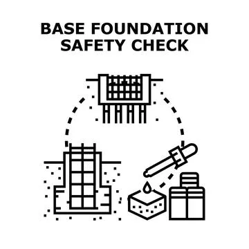 Base foundation safety check engineering icon concept 库存插图