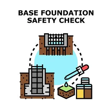 Base foundation safety check engineering icon concept Stock Illustration