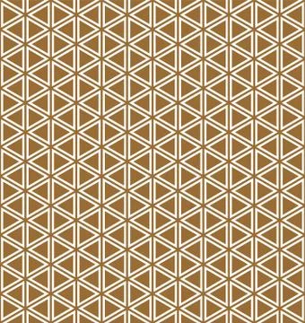 Base grid Mitsukude for patterns Kumiko.Brown color background. Stock Illustration