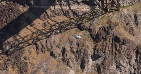 Base jumper over the Snake River Canyon nails it on the mark Stock Footage 215317627