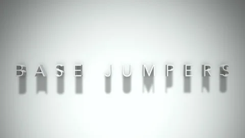 Base jumpers 3D title animation white text on a white background Stock Footage 298896357